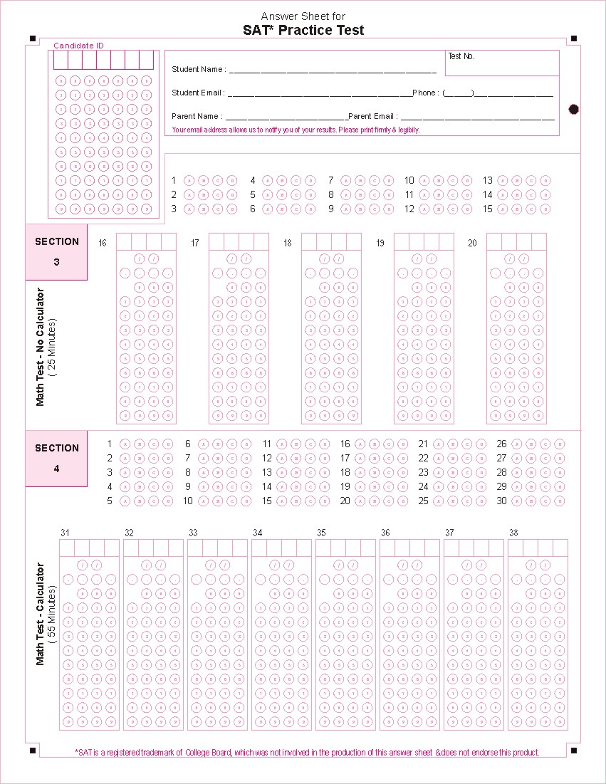 SAT Test Scoring Software